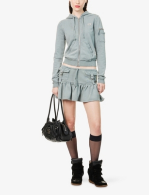 Juicy Couture Womens Duck Green Badwater Regular-fit Cotton-blend Hoodie In Gray