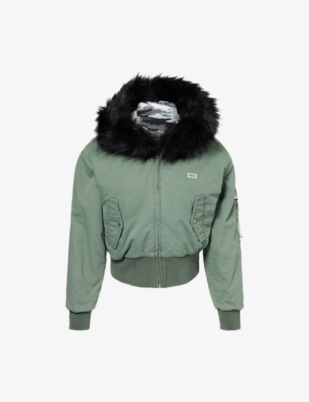 Twill Cropped Cotton Jacket