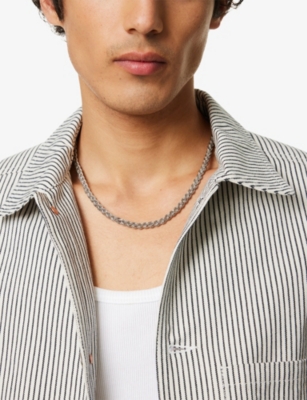 EMANUELE BICOCCHI: Diamond-Cut Flat Braided 925 Sterling-Silver Necklace