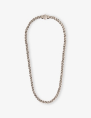 EMANUELE BICOCCHI: Diamond-Cut Flat Braided 925 Sterling-Silver Necklace