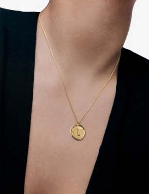 MONICA VINADER: Initial L Stamp 18ct Yellow Gold Vermeil Necklace