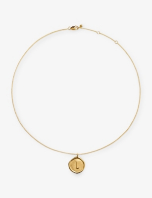 MONICA VINADER: Initial L Stamp 18ct Yellow Gold Vermeil Necklace