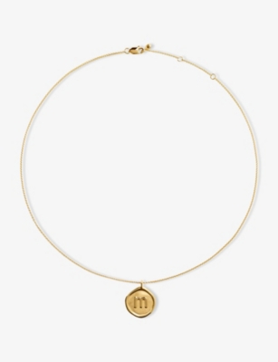 MONICA VINADER: Initial M Stamp 18ct Yellow Gold Vermeil Necklace