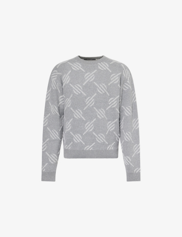 Tevin Monogram Cotton-Blend Knitted Jumper