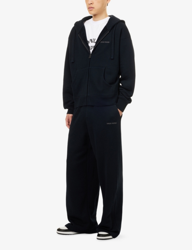 Elasticated Wide-Leg Cotton Jogging Bottoms