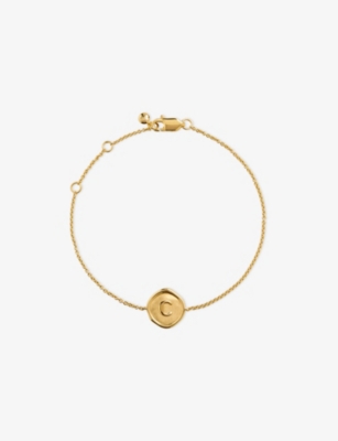 MONICA VINADER: Initial C Stamp 18ct Yellow Gold Vermeil Bracelet
