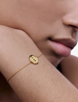 Monica Vinader Womens Initial A Stamp 18ct Yellow Gold-vermeil Bracelet