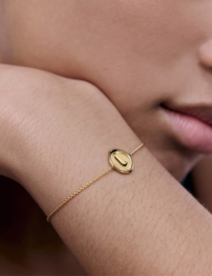 MONICA VINADER: Initial L Stamp 18ct Yellow Gold Vermeil Bracelet