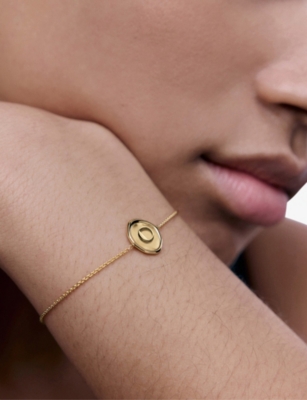 MONICA VINADER: Initial-O Stamp 18ct Yellow Gold-Vermeil Chain Bracelet
