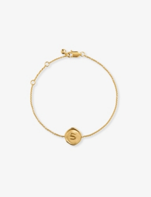 MONICA VINADER: Initial S Stamp 18ct Yellow Gold Vermeil Bracelet