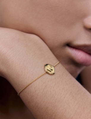 MONICA VINADER: Initial W Stamp 18ct Yellow Gold Vermeil Bracelet