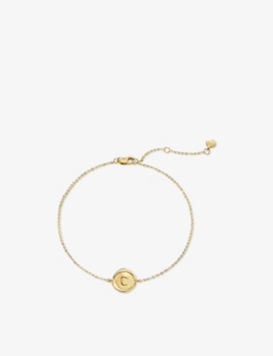 MONICA VINADER: Mini Initial C Stamp 14ct Yellow-Gold Bracelet