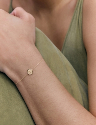 MONICA VINADER: Mini Initial L Stamp 14ct Yellow-Gold Bracelet