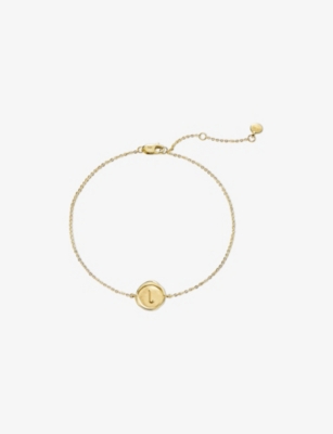 MONICA VINADER: Mini Initial L Stamp 14ct Yellow-Gold Bracelet