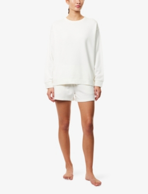 Derek Rose Womens White Quinn Long-sleeve Cotton Blend Sweatshirt In White