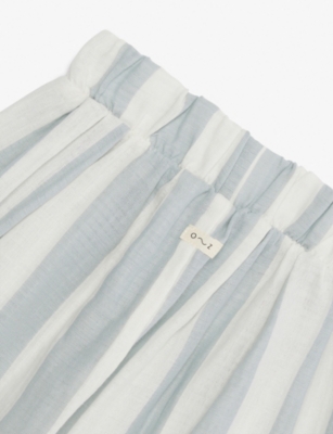 Organic Zoo Blue White Stripes Sardine Stripes Resort Cotton Trou
