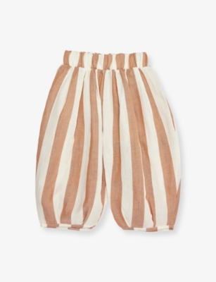 ORGANIC ZOO: Sienna Stripe-Print Cotton Resort Trousers 6 Months - 5 Years