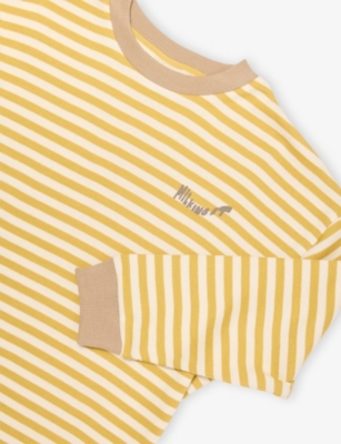 CLAUDE & CO: Jamie Honey Striped Cotton-Jersey Top 6 months - 6 years