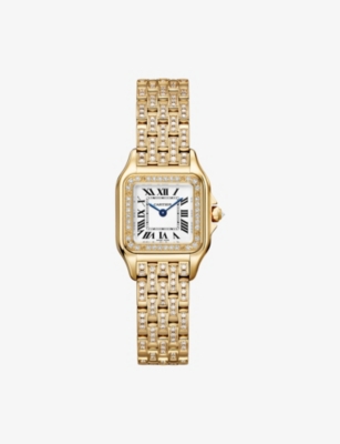 CARTIER: CRWJPN0059 Panthère de Cartier Small 18ct Yellow-Gold And 1.54ct Diamond Quartz Watch