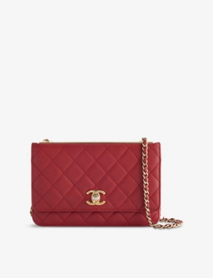 RESELFRIDGES: Pre-loved Chanel Trendy CC Leather Wallet-On-Chain