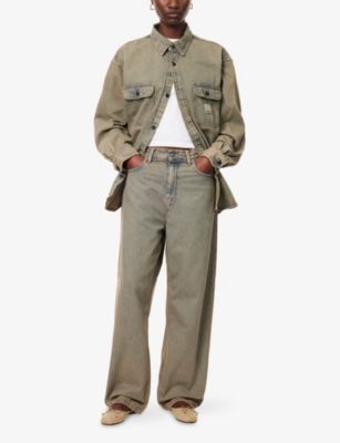 Carhartt Omens  Wip Tigan Relaxed-fit Denim Shirt In Gray