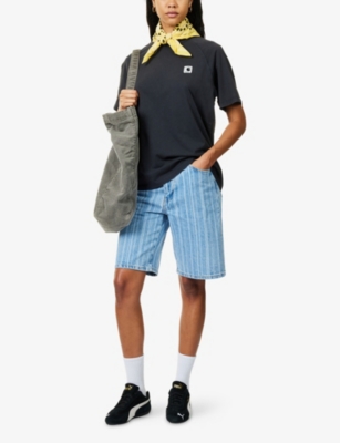Carhartt Omens Rylan Stripe, Blue Rylan Striped Denim Shorts In Blue