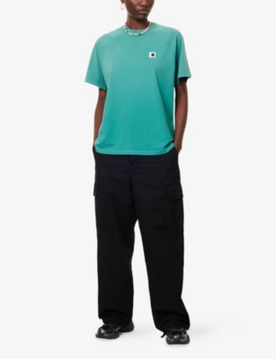 Carhartt Omens Saguaro Relaxed-fit Hudson Cotton-jersey T-shirt In Green
