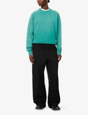 Carhartt Omens Saguaro Hudson Relaxed Cotton-jersey Sweatshirt In Blue