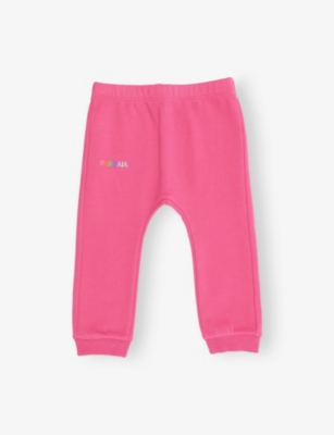 PANGAIA: Brand-Print Straight-Leg Cotton-Jersey Jogging Bottoms 0-24 Months
