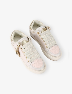 Kurt Geiger Womens White/oth Southbank Tag Metallic Leather Trainers Eur 39 / 6 Uk In Multi