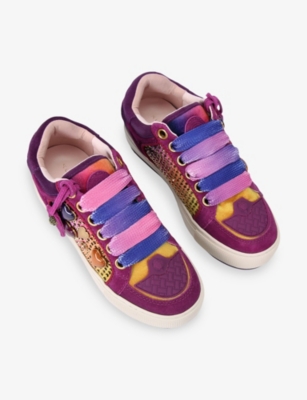 KURT GEIGER LONDON: Southbank Tag Suede Trainers