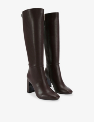 KG KURT GEIGER: Trix Faux-Leather Heeled Knee-High Boots