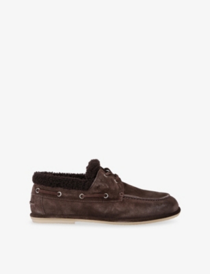 Officine Creative Womens Dark Brown Love 103 Suede Boat Shoes Eur 36 / 3 Uk