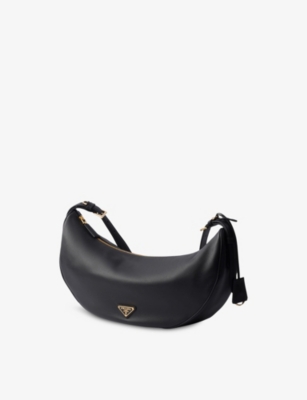 PRADA: Logo-Embellished Leather Shoulder Bag