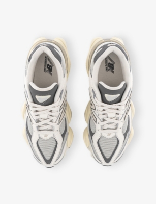 NEW BALANCE: 9060 leather and mesh low-top trainers