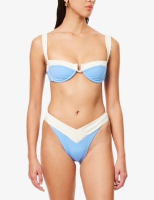 Monday Swimwear Womens Cala Roja Underwired Bikini Top Azure Ivory