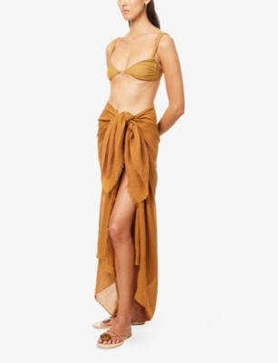 MONDAY SWIMWEAR: St. Tropez Crinkle-Linen Sarong