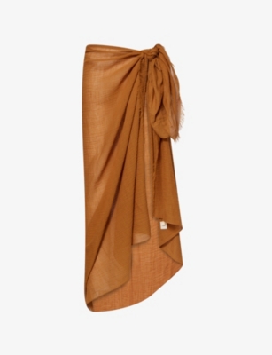 MONDAY SWIMWEAR: St. Tropez Crinkle-Linen Sarong