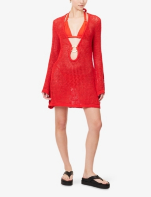 MONDAY SWIMWEAR: Montego Plunge Cotton-Blend Mini Dress