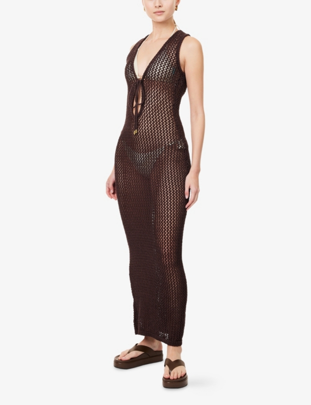 Monte Carlo Plunge Knitted Maxi Dress