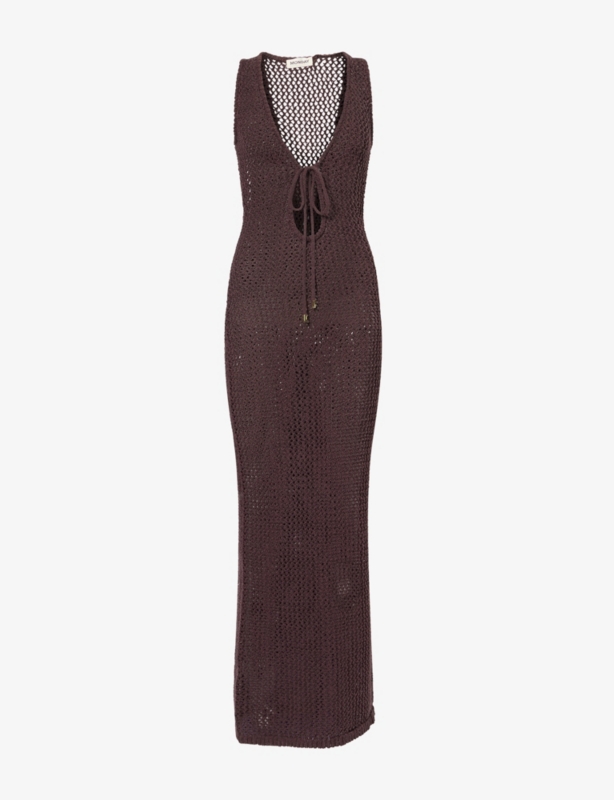 Monte Carlo Plunge Knitted Maxi Dress