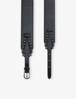 Christian Louboutin Cabata Spike Leather Corset Belt In Black