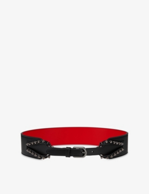 CHRISTIAN LOUBOUTIN: Cabata Spike Leather Belt