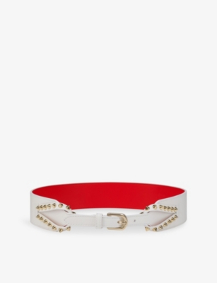 CHRISTIAN LOUBOUTIN: Cabata Spike Leather Belt