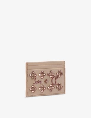 Christian Louboutin Womens Leche/multi Kios Leather Card Holder
