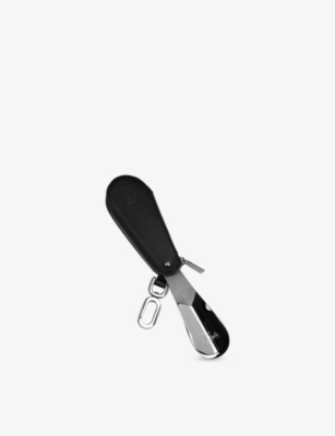 Christian Louboutin Mens Black Mooncrest Leather Shoehorn Keyring