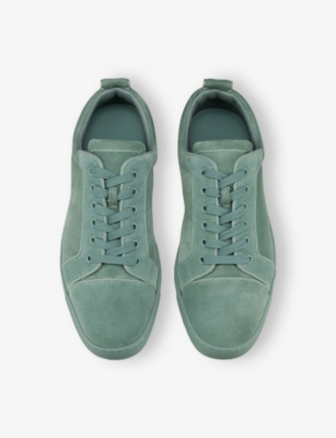 Christian Louboutin Junior Suede Round Toe Low-top Sneakers In Green