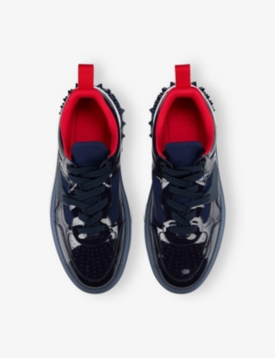 Christian Louboutin Mens Zaffiro Astroloubi Leather Trainers In Blue