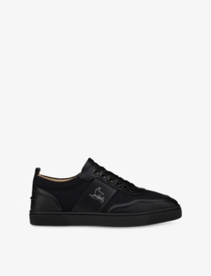 Christian Louboutin Mens Black Retero Leather Low-top Trainers