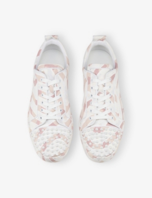 CHRISTIAN LOUBOUTIN: Louis Junior Spikes Orlato Woven Trainers